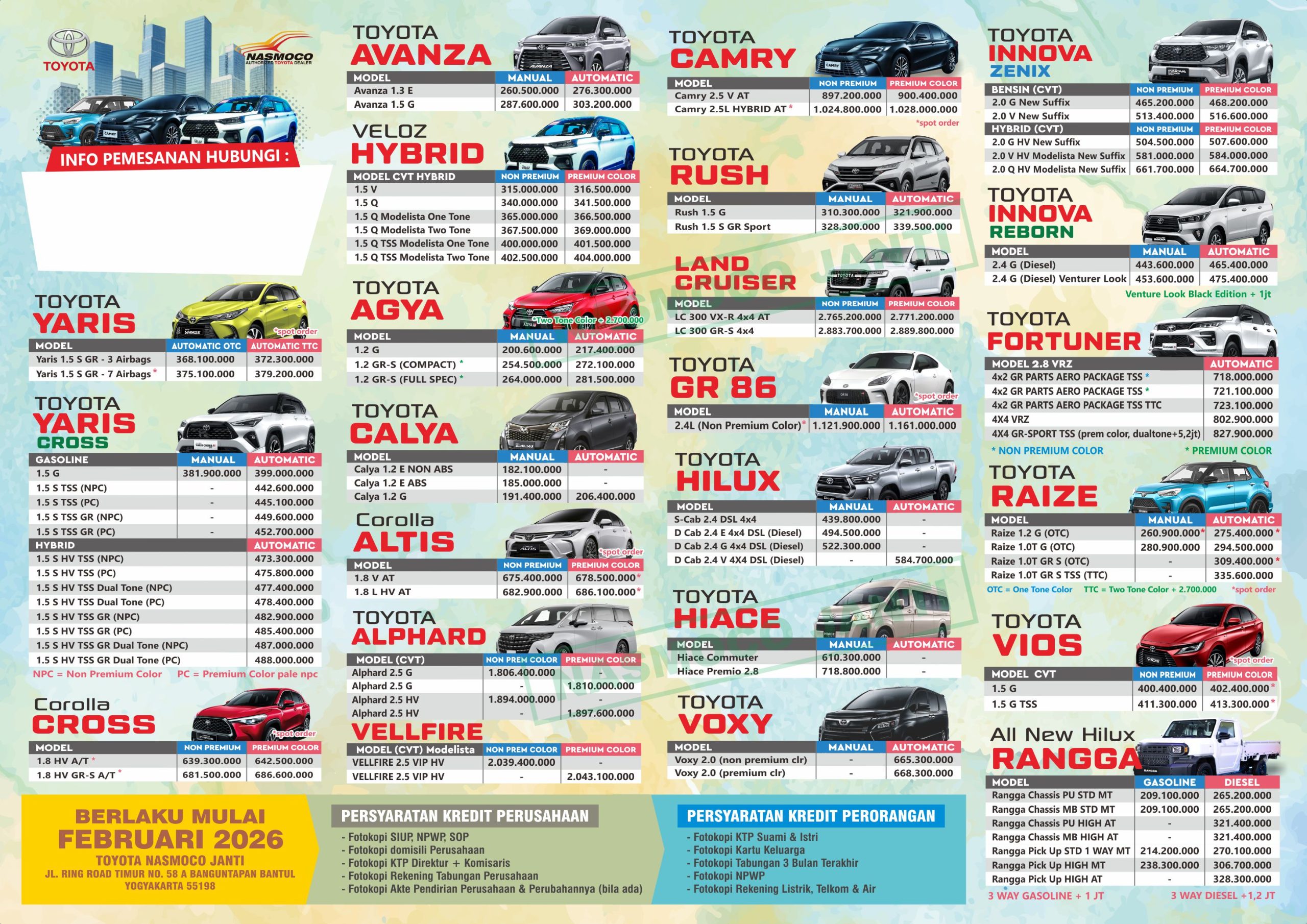 harga toyota 2026